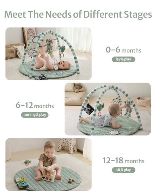 Diary Baby Play Gym Mat – Tummy Time Activity Mat with 6 Detachable Toys for Sensory & Motor Skill Development - Image 4